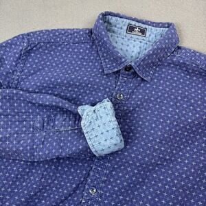 PARX Mens Long Sleeve button shirt reversible SLIM light blue/blue - 40cm Medium